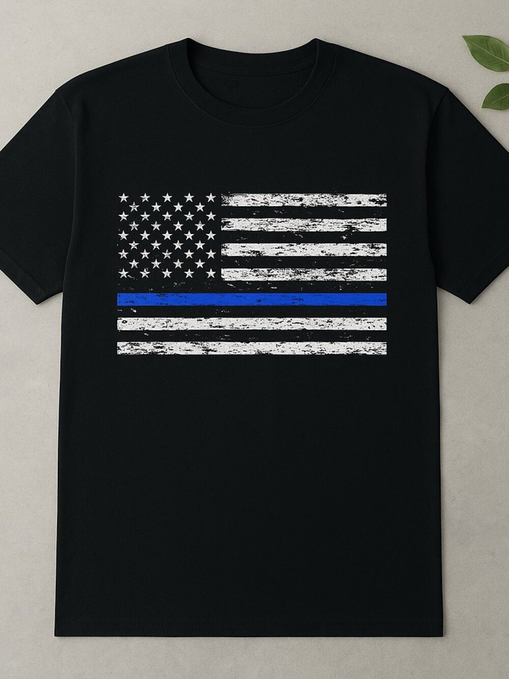 Thin Blue Line American Flag T-Shirt Patriotic USA Graphic Tee